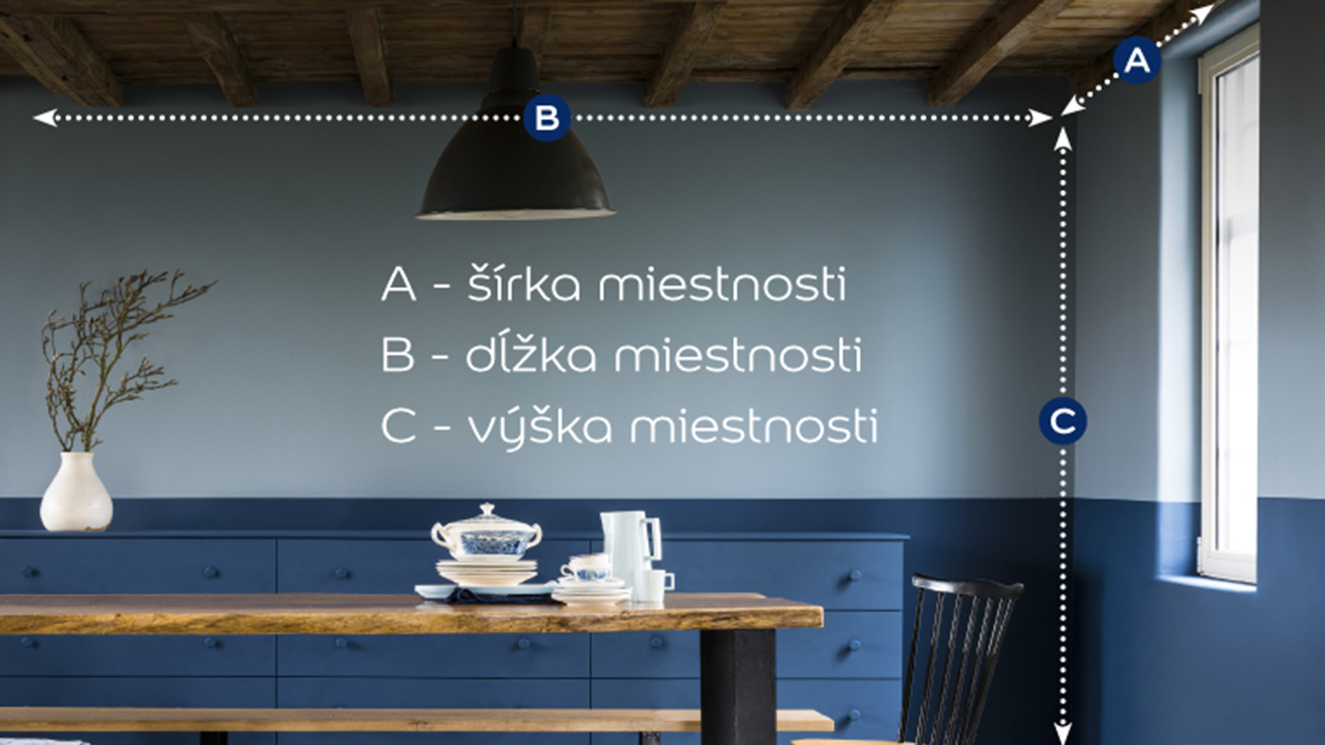 Výpočet plochy stien a stropov